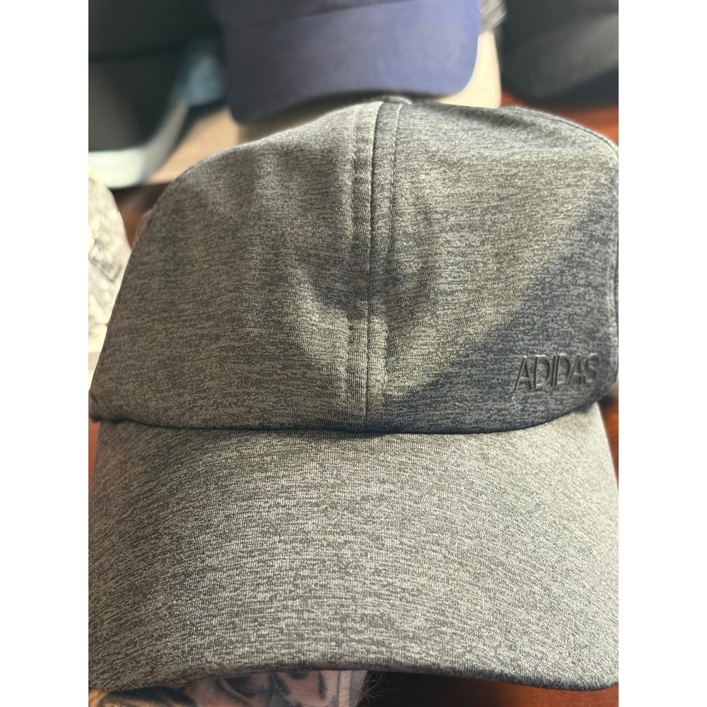 Adidas Heathered Grey Performance Baseball Cap Hat Adjustable Running Training